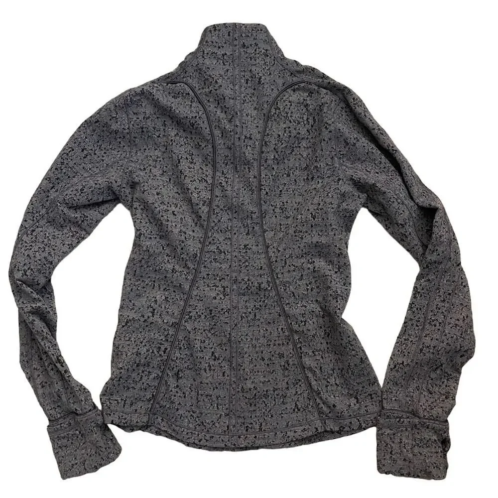 Lululemon Run Briskly 1/2 Zip Neon Tweed Jacquard Limited Edition Gray Size 6